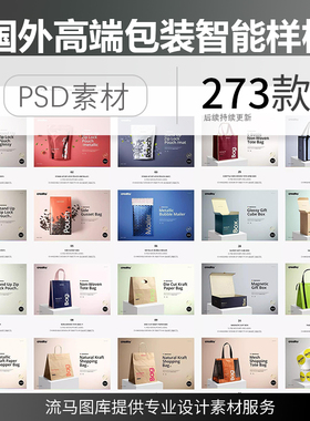 国外专业食品产品包装礼品盒设计纸袋礼品帆布袋PSD展示样机素材