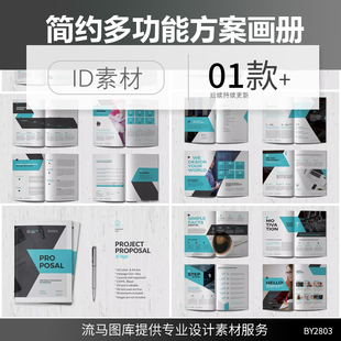 高端时尚简约方案书企业宣传画册建议书杂志楼书ID设计素材模板
