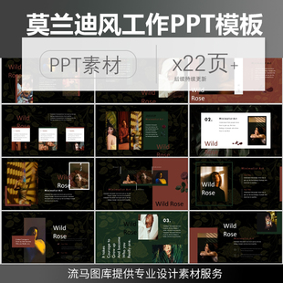国外欧美莫兰迪风格 简约杂志工作总结产品作品商业计划书PPT模板