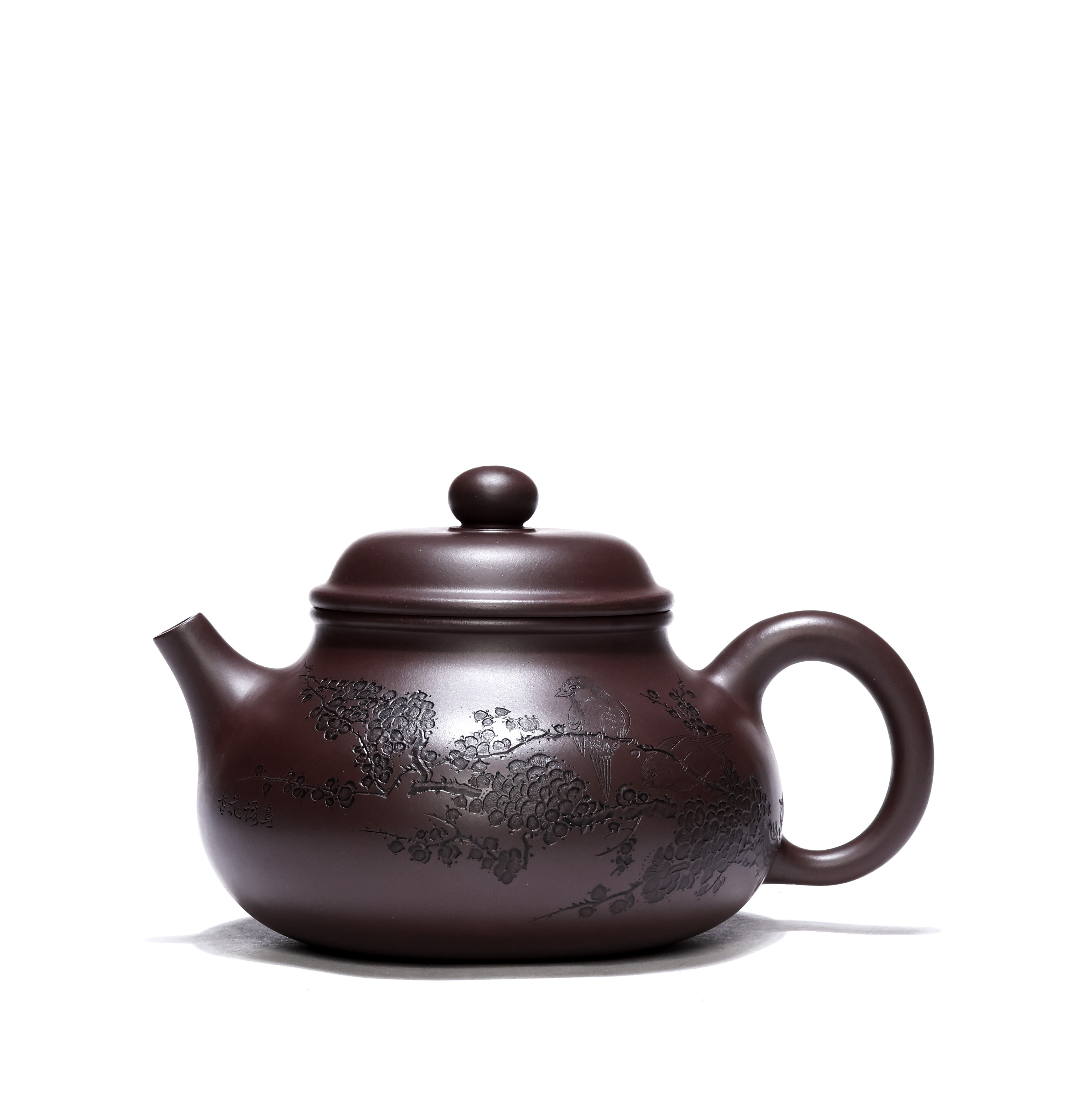 宜兴紫砂壶纯手工大品容量泡茶壶摆件精刻花鸟特大容天壶1000ml