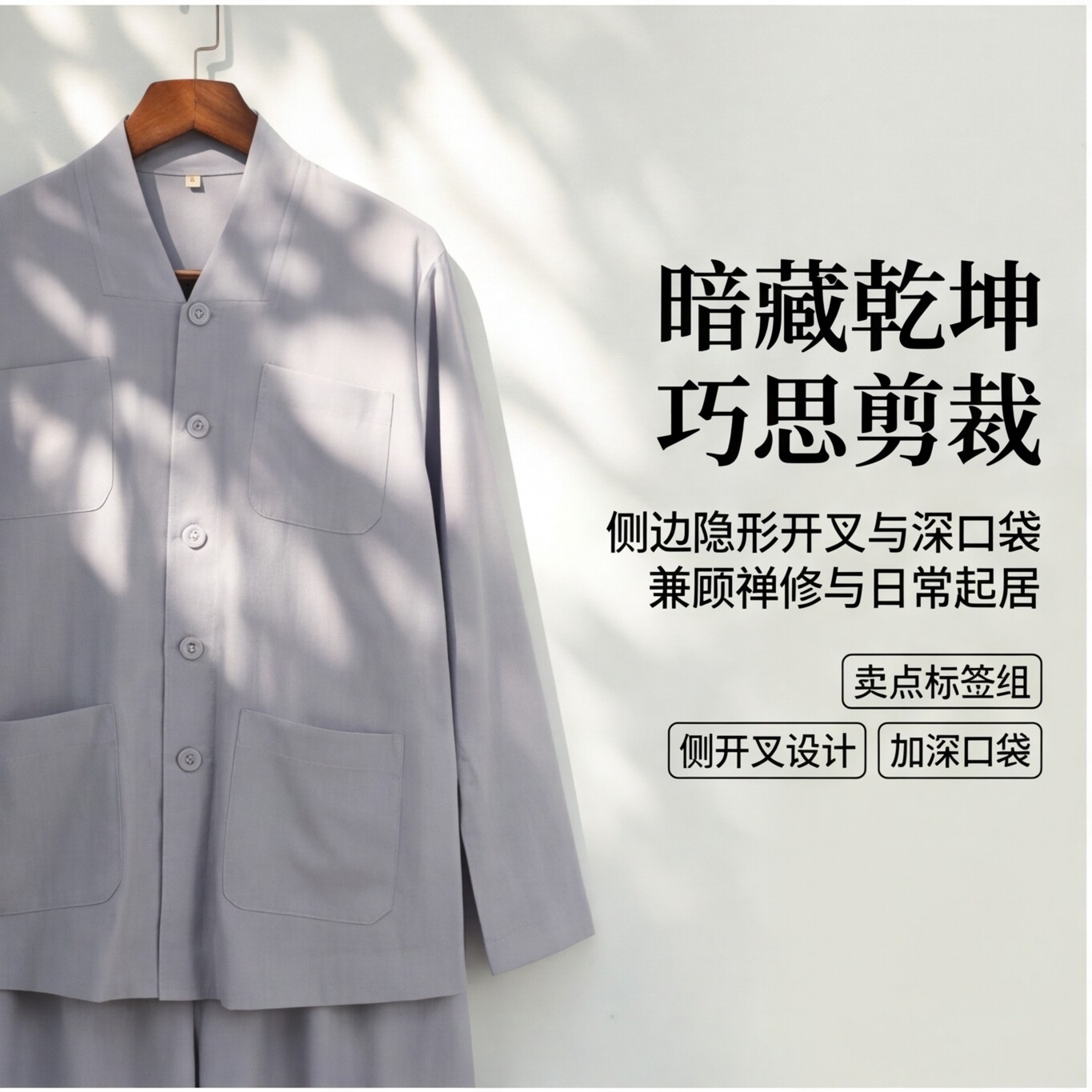 僧衣僧服夏季薄款涤棉短褂套装