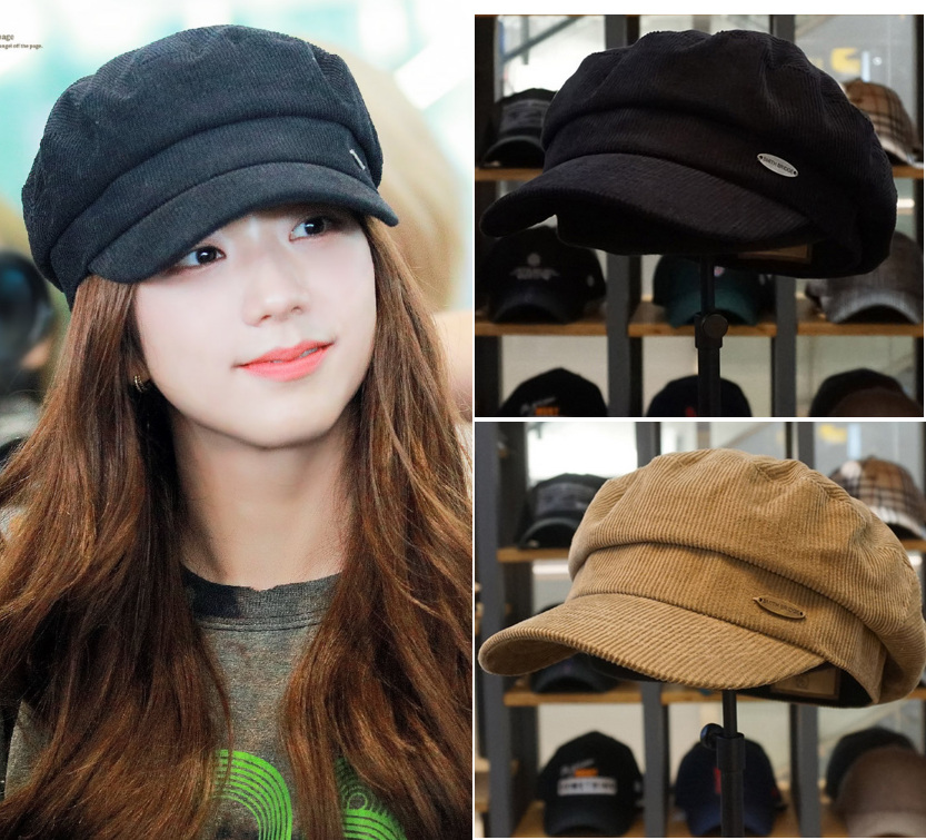 金智秀jisoo同款鸭舌帽报童帽