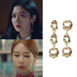 韩国代购blackmuse正品 韩剧大发不动产 张娜拉 刘仁娜同款耳环