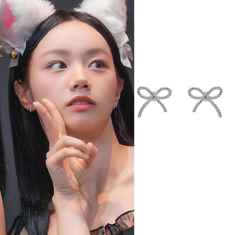 直邮~韩国代购 Primaute正品 李惠利同款 925银蝴蝶结耳环 耳钉
