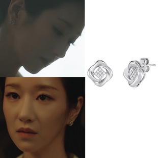 直邮~徐睿知同款 韩国正品 PAUL BRIAL代购 简约镶钻耳钉 耳环