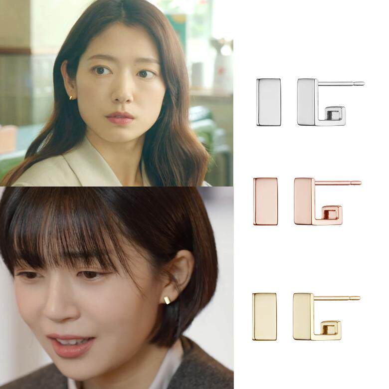 韩剧低谷医生 朴信惠 白珍熙同款925银耳环 耳钉女 正品韩国代购