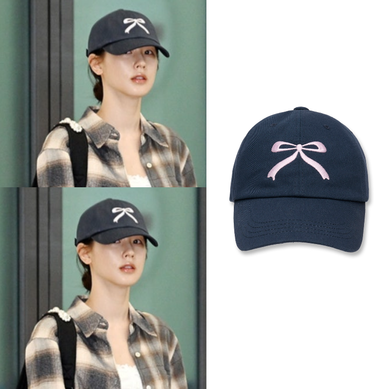 直邮~韩国代购 Lily heize正品帽子 赵美延同款蝴蝶结鸭舌棒球帽