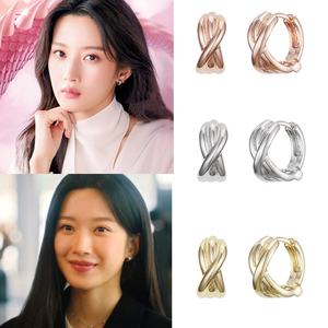 韩国正品HAESOO.L代购 那家伙是黑炎龙 文佳瑛同款925银耳环耳钉