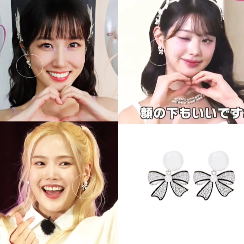 直邮~韩国代购jealousy正品 朴恩斌 崔效定 张元英同款蝴蝶结耳环