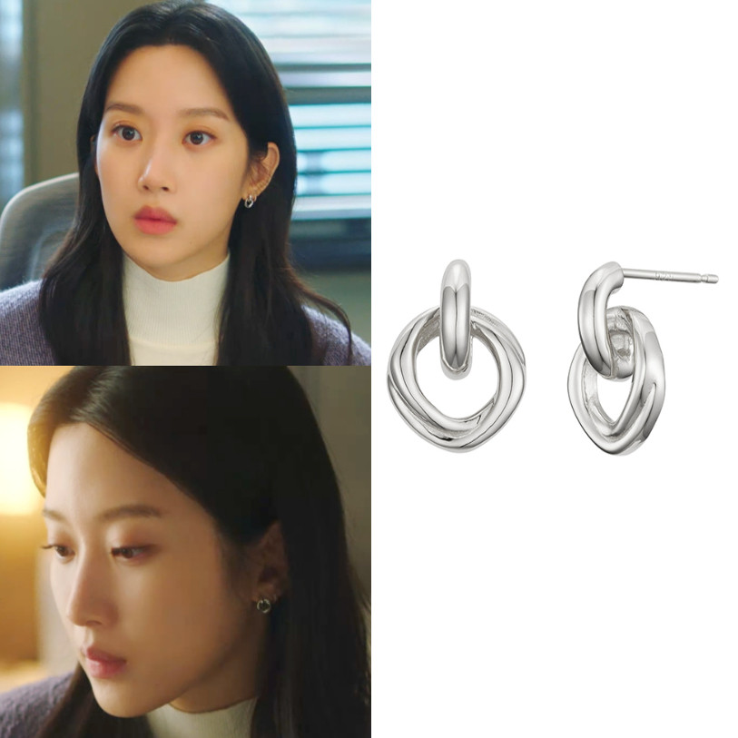 直邮~韩国代购haesool正品 那家伙是黑炎龙 文佳瑛同款925银耳环