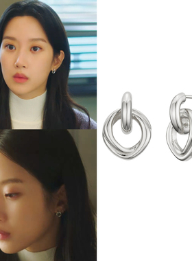 直邮~韩国代购haesool正品 那家伙是黑炎龙 文佳瑛同款925银耳环