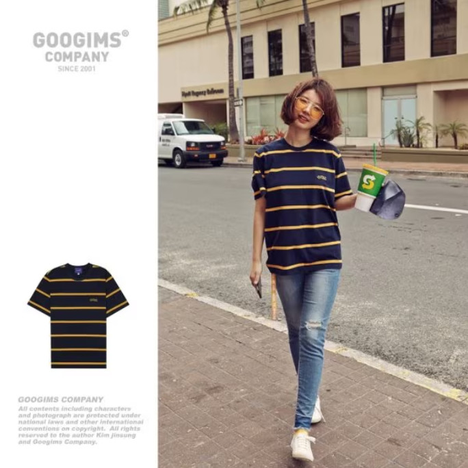 直邮~韩国代购正品 googims X greatoff 夏季休闲套头舒适短袖T恤