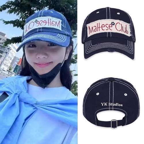 直邮~韩国代购 waikei正品帽子 jisoo 金智秀同款明线字母棒球帽