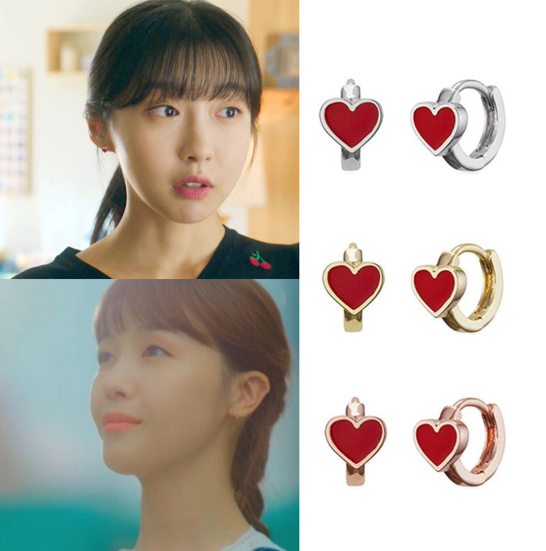 直邮~韩国代购HAESOO.L正品 朱贤英 方敏雅同款小巧心形耳圈 耳环