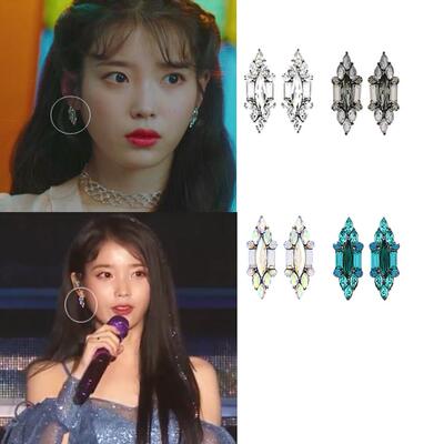 德鲁纳酒店iu李智恩同款菱形耳环