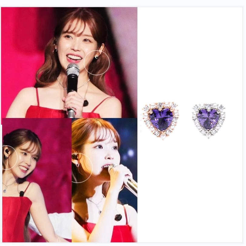 直邮~韩国代购jealousy正品 李知恩 iu同款镶钻心形耳钉 耳环多色