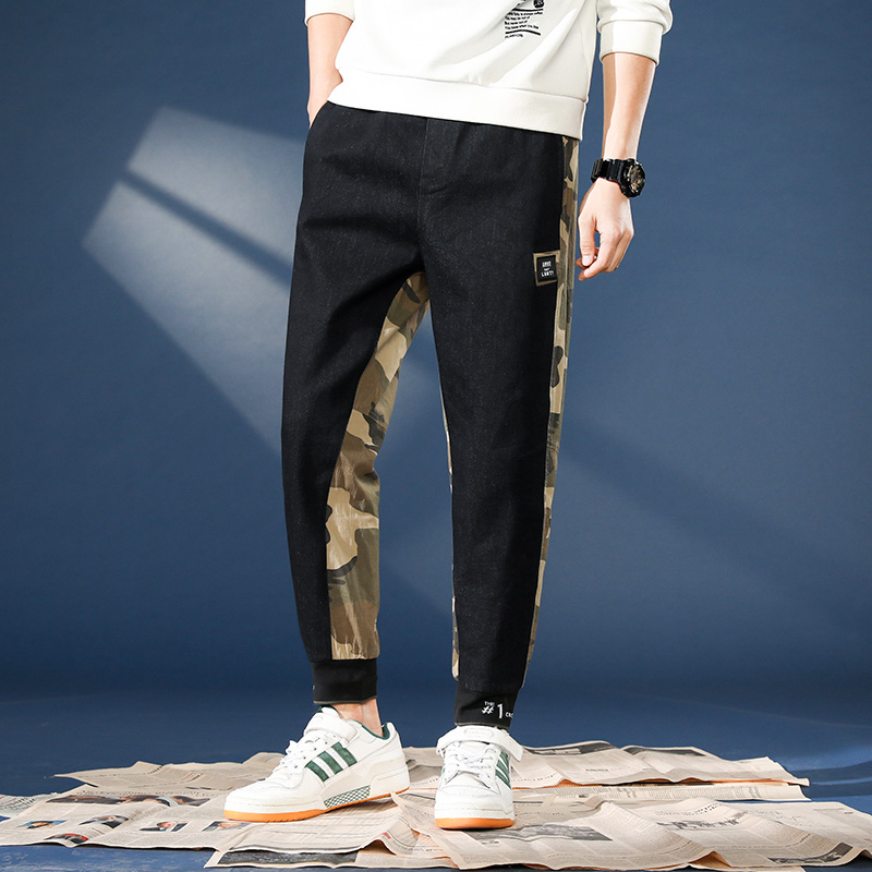 Spring jeans legged Capris men's trend Korean loose casual versatile jeans men's