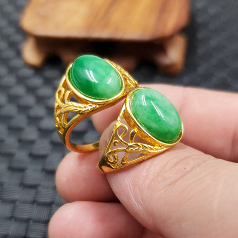 饰品戒指翠玉干青戒指阳绿戒指饰品蛋面戒指玉石戒指玉指环,珠宝/钻石/翡翠,手饰,淘宝优惠券,粉丝福利购,淘宝优惠卷