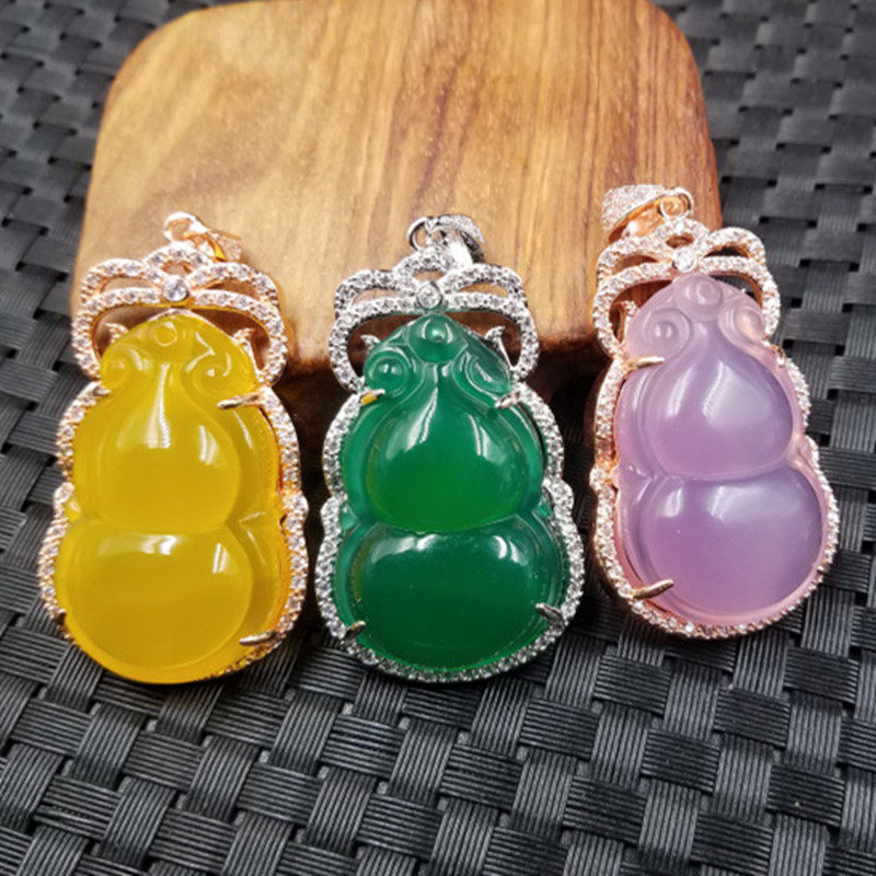 饰品吊坠天然玉石冰种粉玉髓葫芦挂件绿玉髓葫芦吊坠玉葫芦项链坠,珠宝/钻石/翡翠,颈饰,淘宝优惠券,粉丝福利购,淘宝优惠卷
