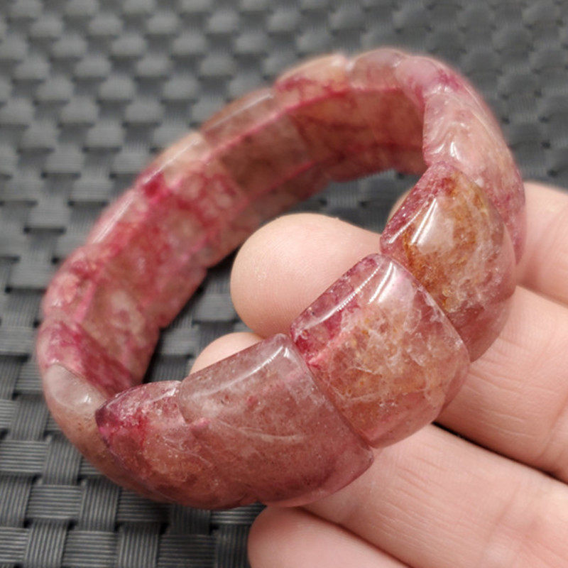 新款天然玉石粉色仿水晶手链冰裂款石英岩玉手链玉石手串手排,珠宝/钻石/翡翠,手饰,淘宝优惠券,粉丝福利购,淘宝优惠卷