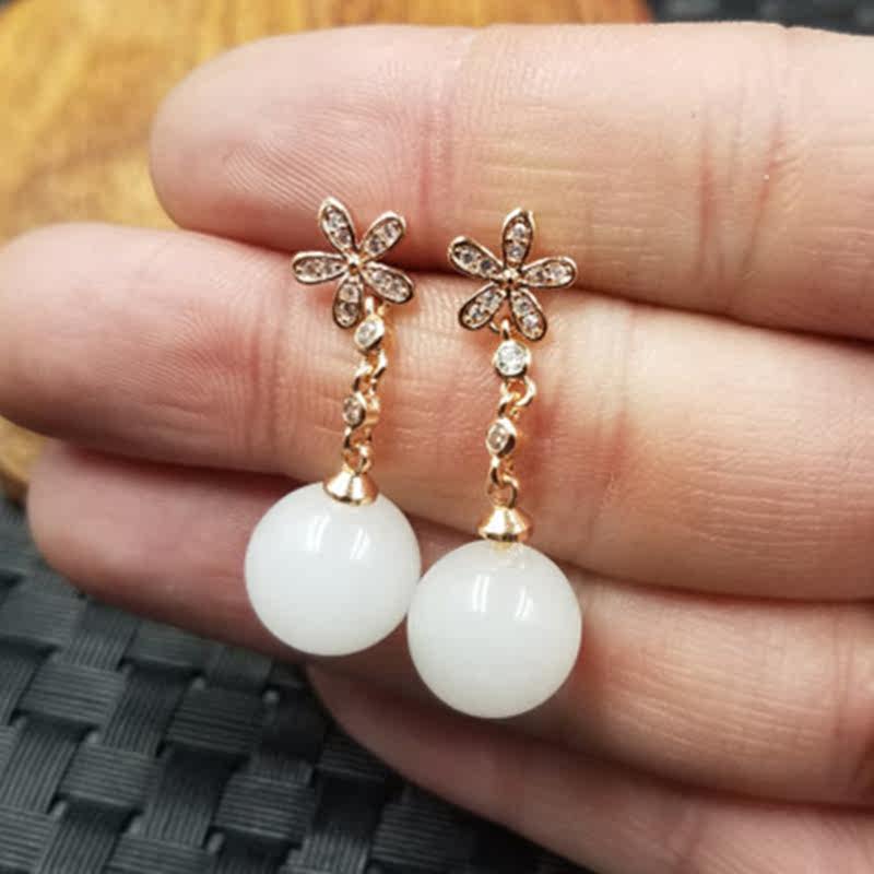 新款天然玉石新款和田白玉圆珠耳环金丝玉圆珠耳钉白玉耳坠,珠宝/钻石/翡翠,耳饰,淘宝优惠券,粉丝福利购,淘宝优惠卷