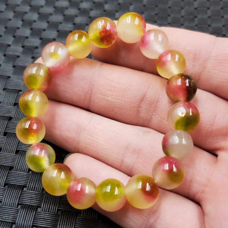 玉石手链桃花玉圆珠手链石英岩玉手链10毫米圆珠手链玉手串手饰,珠宝/钻石/翡翠,手饰,淘宝优惠券,粉丝福利购,淘宝优惠卷