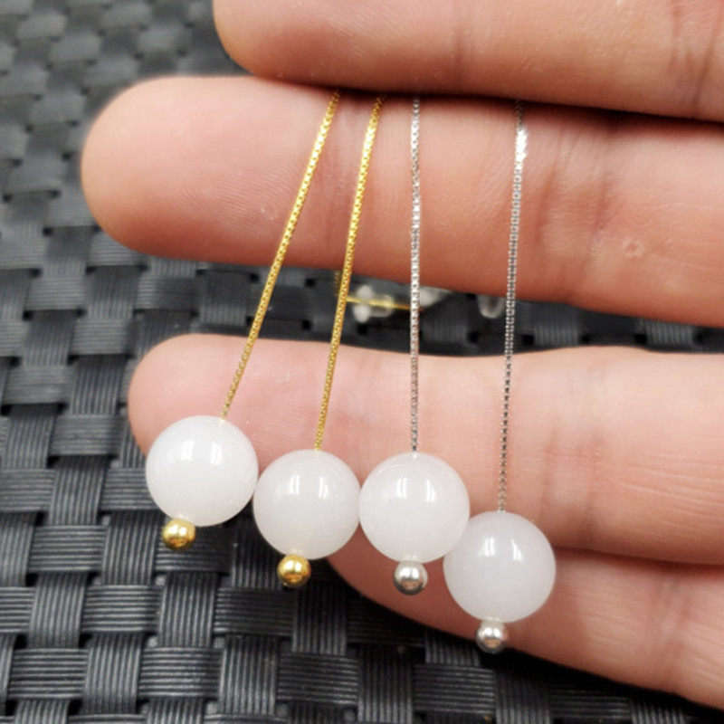 玉石耳环新疆和田白玉圆珠耳环金丝玉耳坠白玉耳坠玉耳饰耳环,珠宝/钻石/翡翠,耳饰,淘宝优惠券,粉丝福利购,淘宝优惠卷