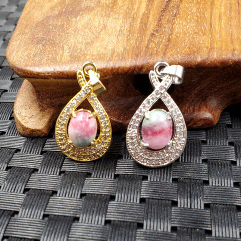 新款天然玉石桃花玉蛋面吊坠粉色玉石镶钻吊坠玉坠项链坠,珠宝/钻石/翡翠,颈饰,淘宝优惠券,粉丝福利购,淘宝优惠卷