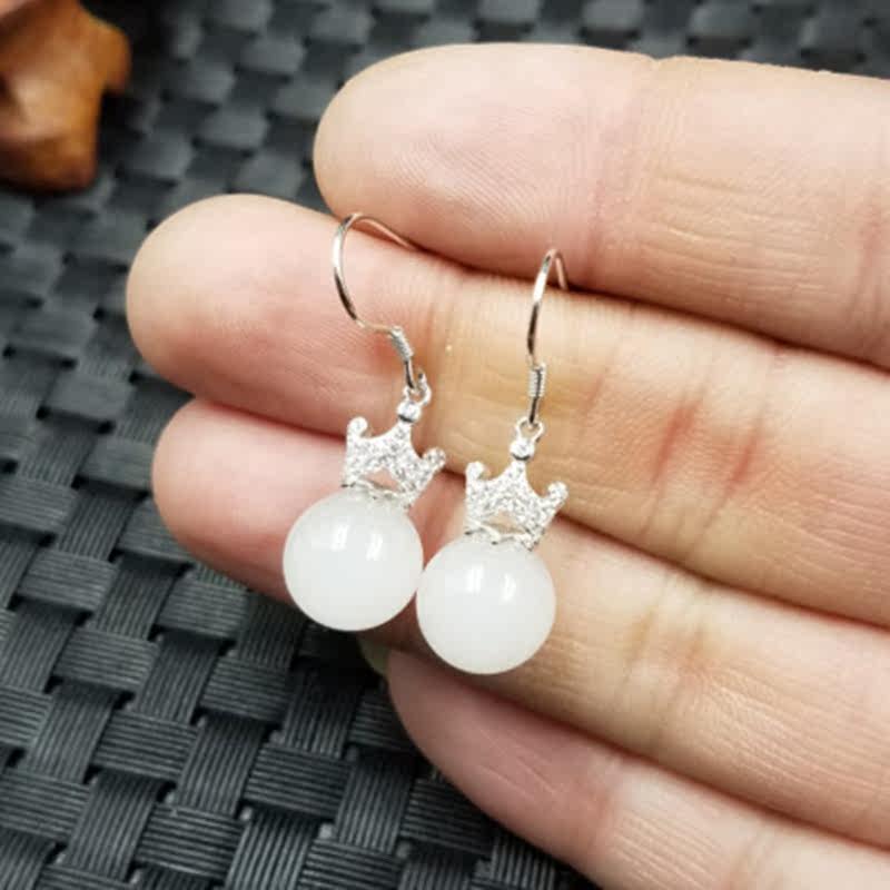 精美天然玉石a货新疆和田白玉圆珠耳环925银勾耳环石英岩玉耳坠,珠宝/钻石/翡翠,耳饰,淘宝优惠券,粉丝福利购,淘宝优惠卷