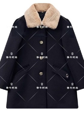 特熊童装24秋季女童毛绒翻领羊毛大衣外套tkjw248943n jw248943n