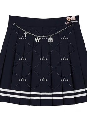 超值换购正品春英伦藏青学院风百褶短裙TTWH213803L-00 WH213803L