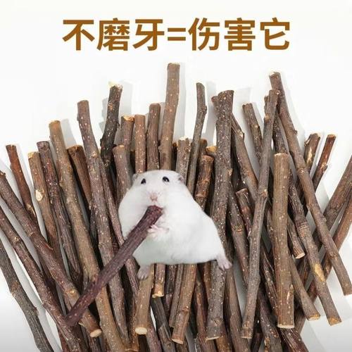仓鼠磨牙棒苹果枝甜竹兔子小龙猫专用木金丝熊补钙树枝苹果枝