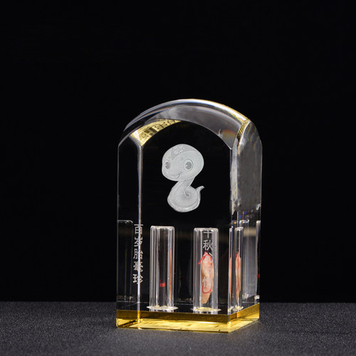 双孔内雕生肖水晶胎毛脐带diy