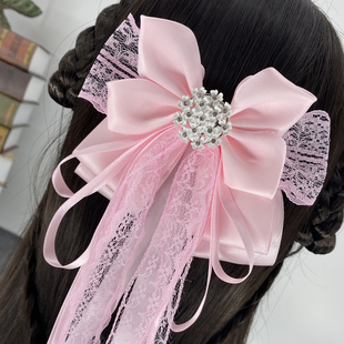 大蝴蝶结汉服头饰古装超仙发夹中国发饰儿童古代流苏步摇古风发卡