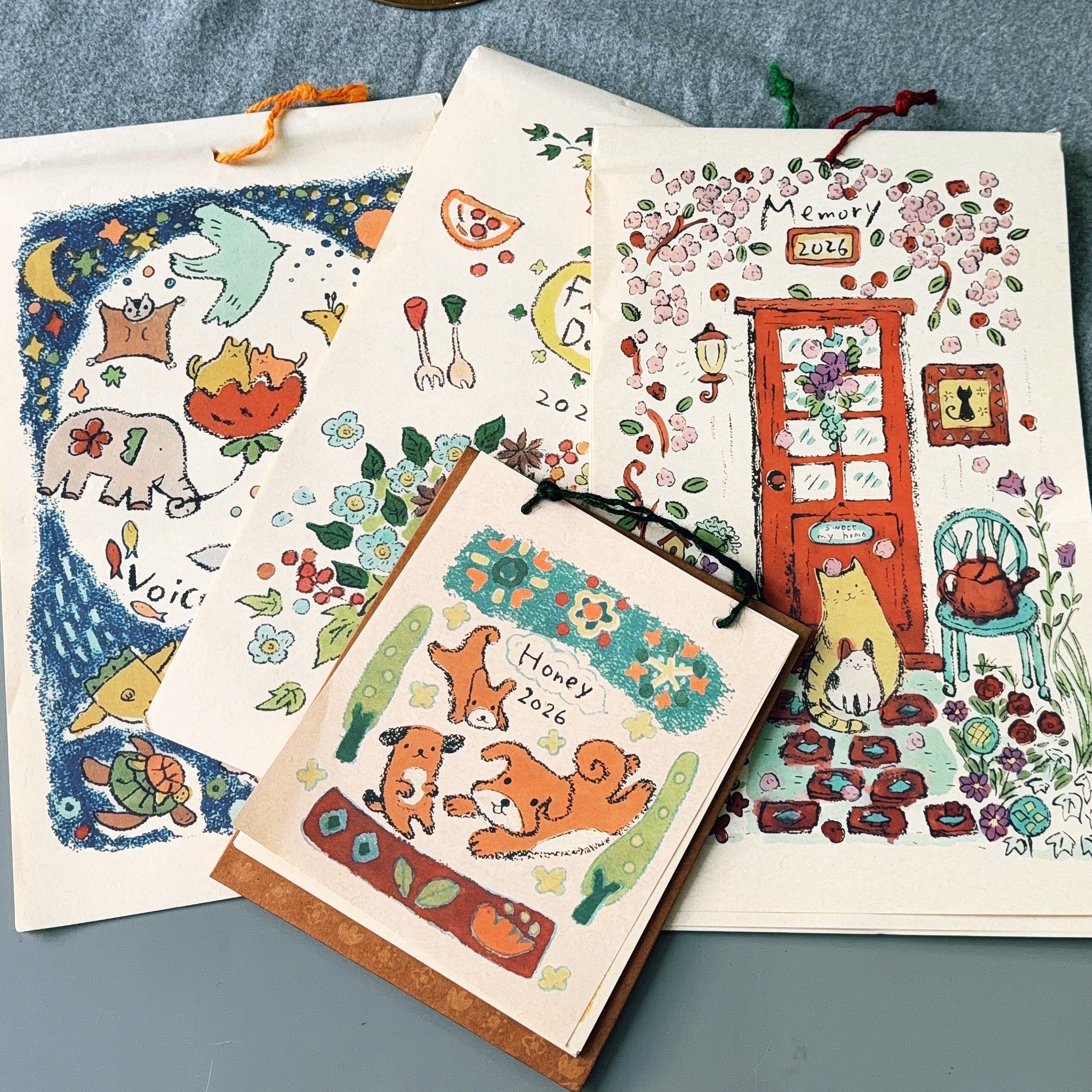 2026年尼泊尔日历小猫涂鸦插画台历年历小动物月历装饰挂件送礼物,文具电教/文化用品/商务用品,台历,淘宝优惠券,粉丝福利购,淘宝优惠卷