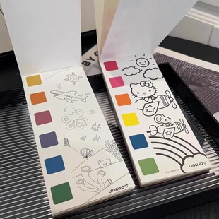 出口原单！自带颜料画笔儿童涂鸦填色图画本 沾水即画 激发创造力