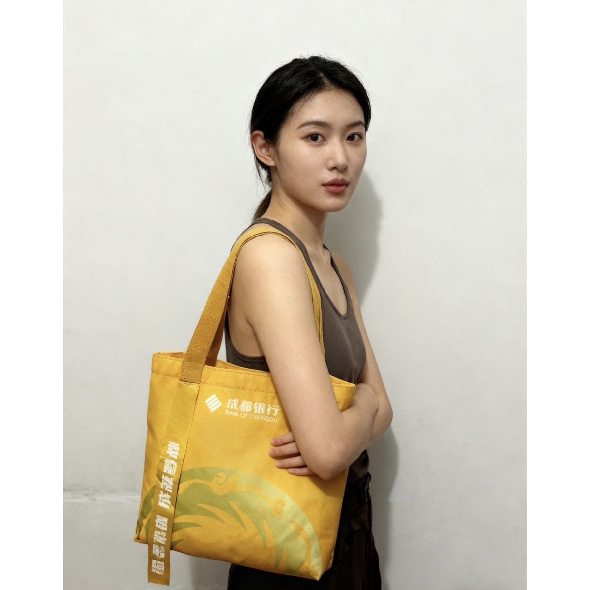 帆布包女上班手提袋橘色时尚简约帆布袋学生上课通勤包包