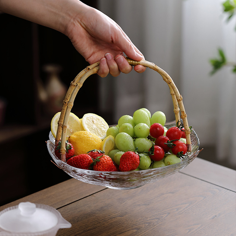 是手工玻璃日式玻璃水果篮零食盘