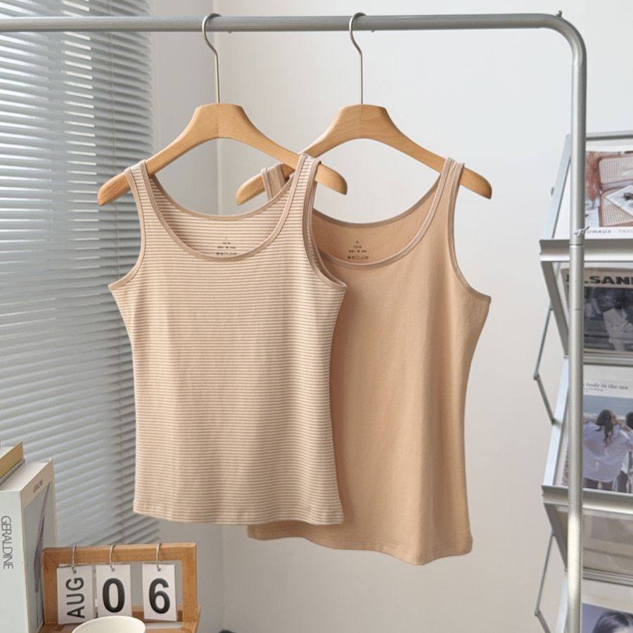 日单新疆天然彩棉女士背心春夏秋打底吊带保暖背心马甲25002