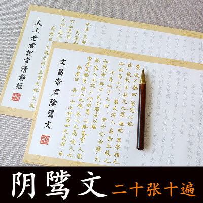 文昌帝君阴骘文硬笔描红字帖成人小楷抄经帖静心解压练字长卷