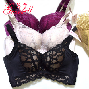 婷美专柜TW6019厚杯无钢圈蕾丝美背聚拢侧收副乳调整型文胸透气