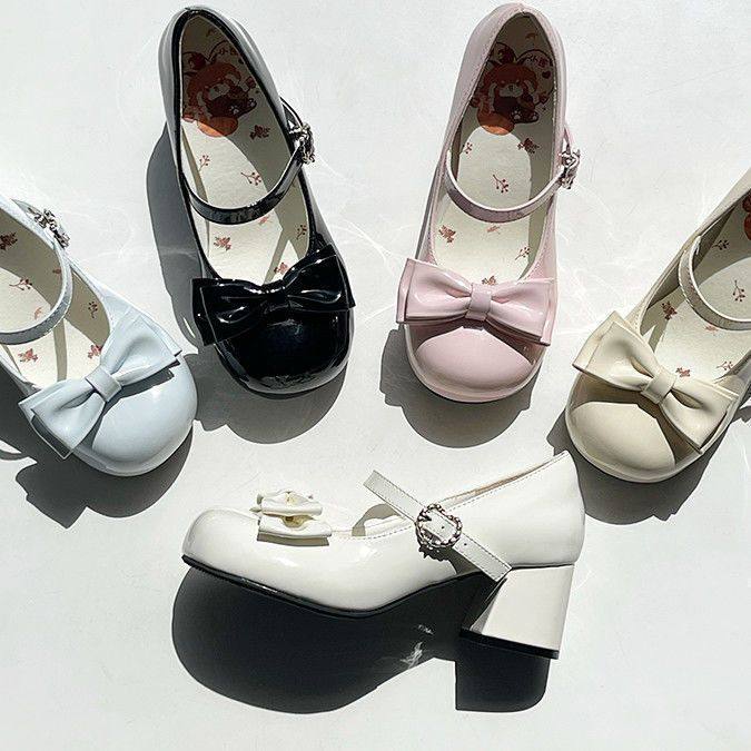 蝴蝶女鞋中跟榛果小熊原创Lolita鞋百搭圆头可爱lo鞋学生洛丽塔鞋,女鞋,时尚休闲鞋,淘宝优惠券,粉丝福利购,淘宝优惠卷