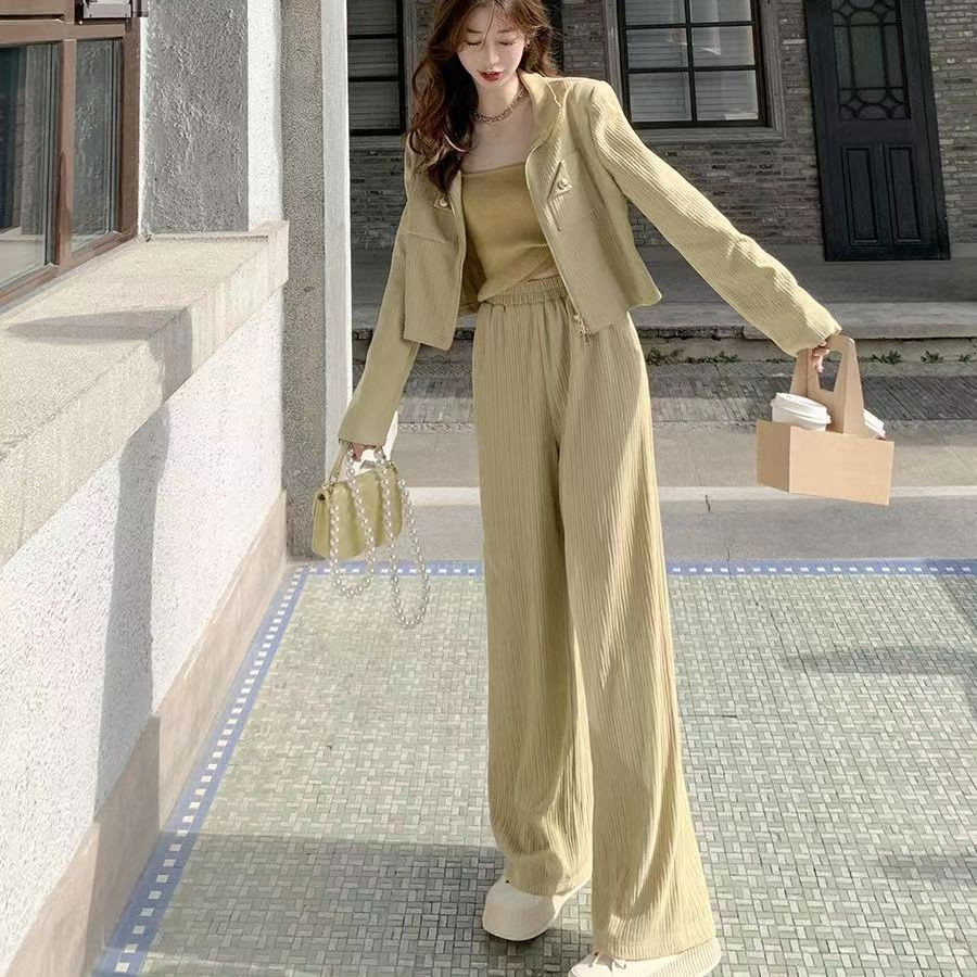 春秋运动套装小香风休闲两件套女新款时尚洋气开衫,女装/女士精品,时尚套装,淘宝优惠券,粉丝福利购,淘宝优惠卷