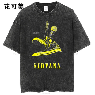 摇滚音乐周边nirvana涅槃柯特科本圆领纯棉短袖T恤衣服男装夏休闲