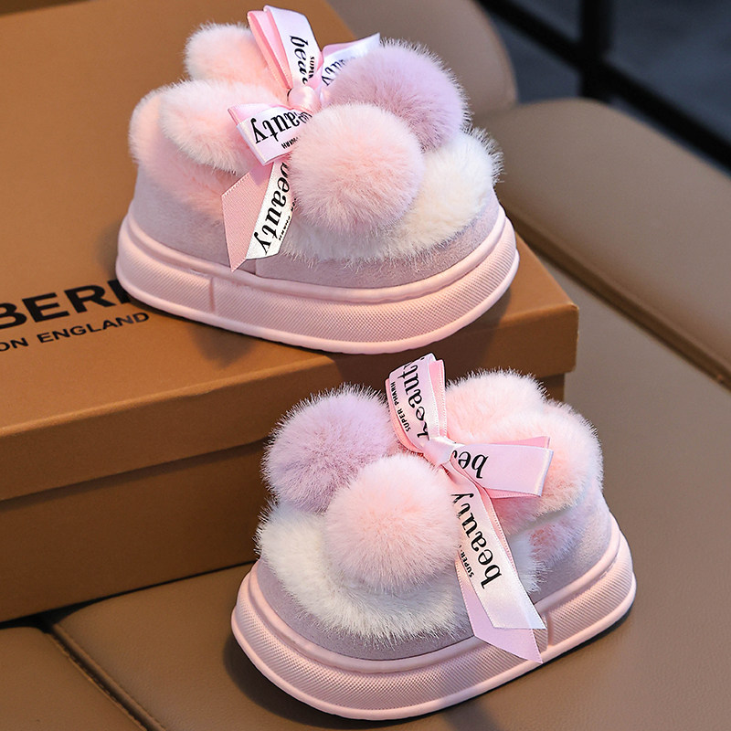 宝宝棉拖鞋冬季可爱卡通男女童室内保暖家居幼儿防滑儿童包跟棉鞋