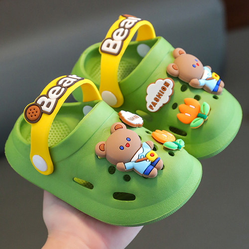 夏季儿童防滑软底居家洞洞鞋包头