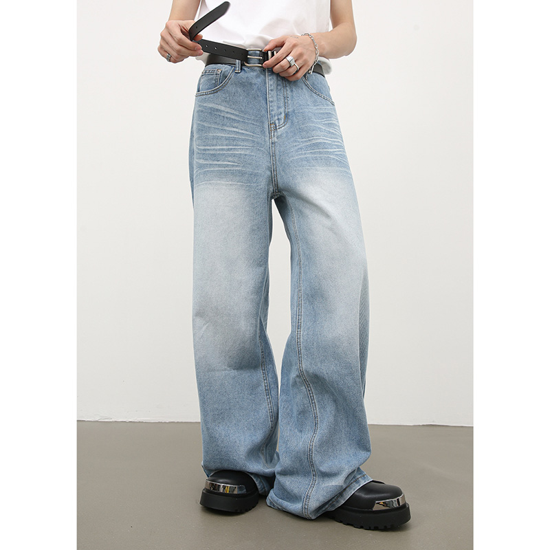 拉链长裤水洗四季牛仔裤