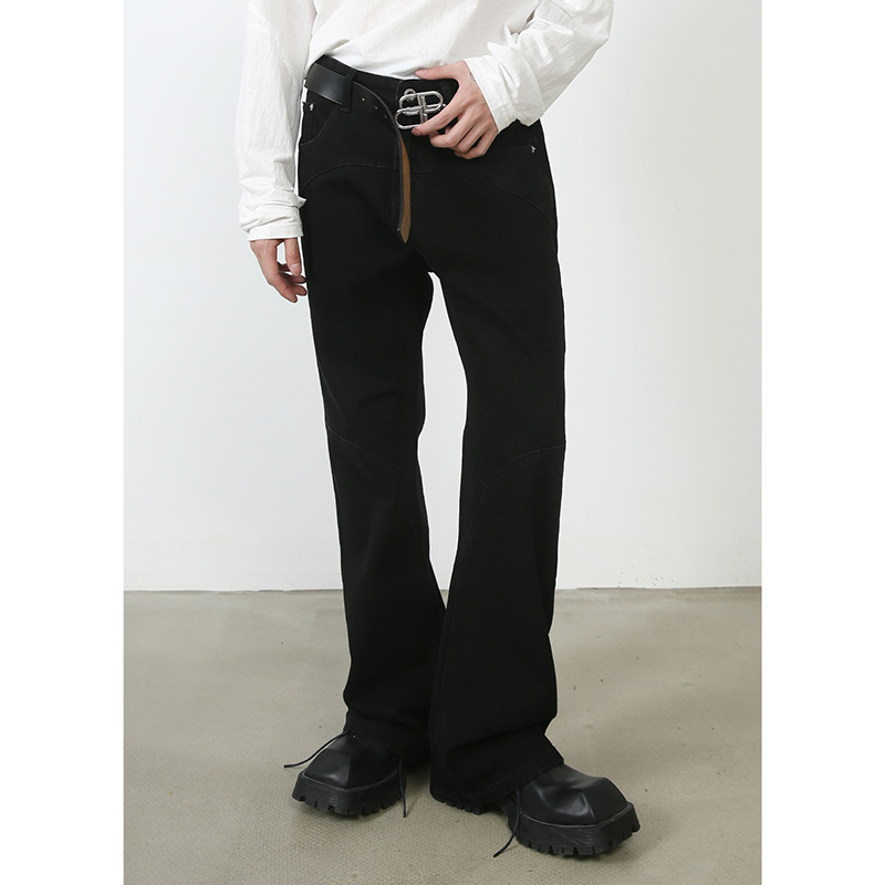 拉链长裤水洗四季喇叭牛仔裤