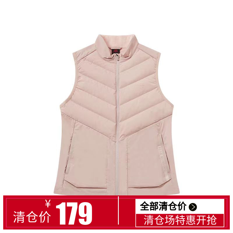 匹克轻薄羽绒马夹2022冬季女子时尚跑步运动马甲保暖外套F4224008