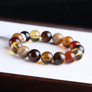 天然缅甸琥珀蜜蜡蛋黄溶洞瓷白妖花血黄茶黑加仑绿橘色仙多宝手串